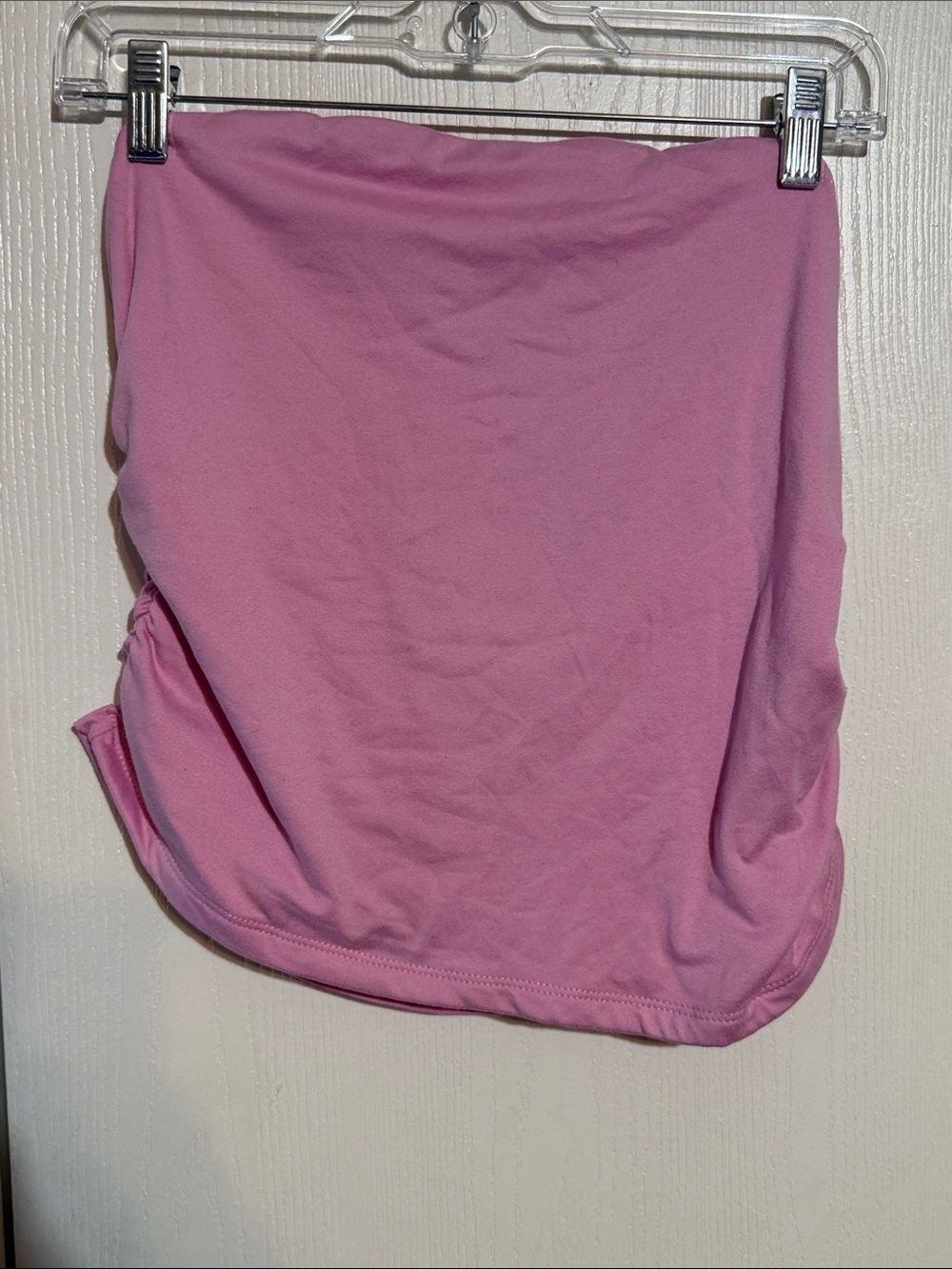 Women's Light Pink Stretch Crop Tube Top